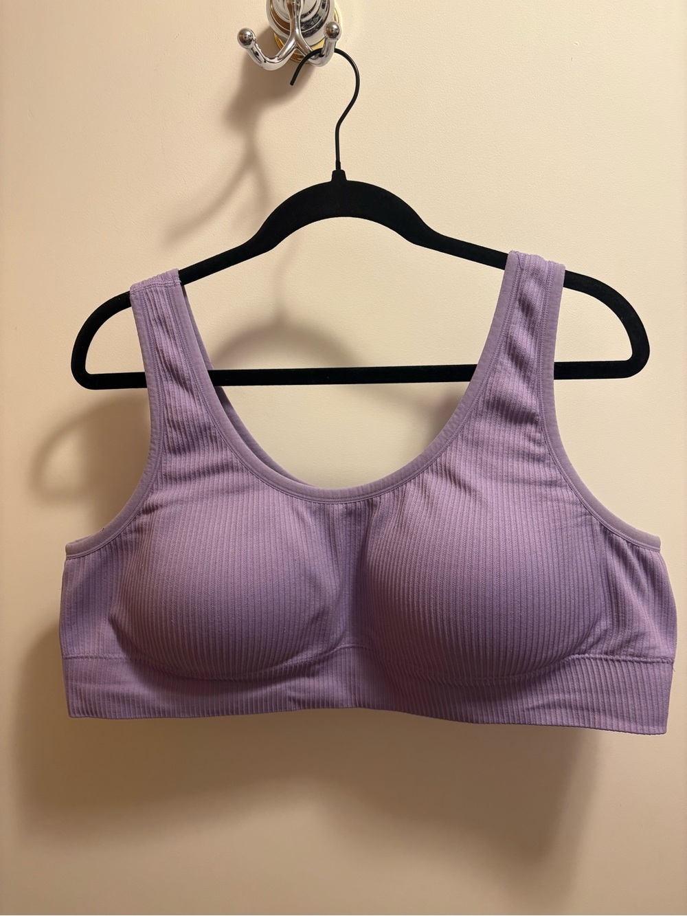 Torrid Ribbed Scoop Neck Wireless Bralette - Lavender, Size 3